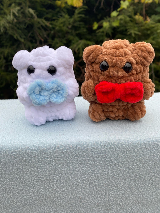 Mini Crochet Teddy Bear With Bow tie